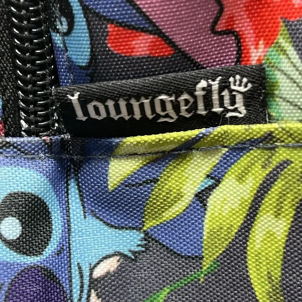 Loungefly Disney Stitch Nylon Full Size Backpack Hawaii Pineapple Floral